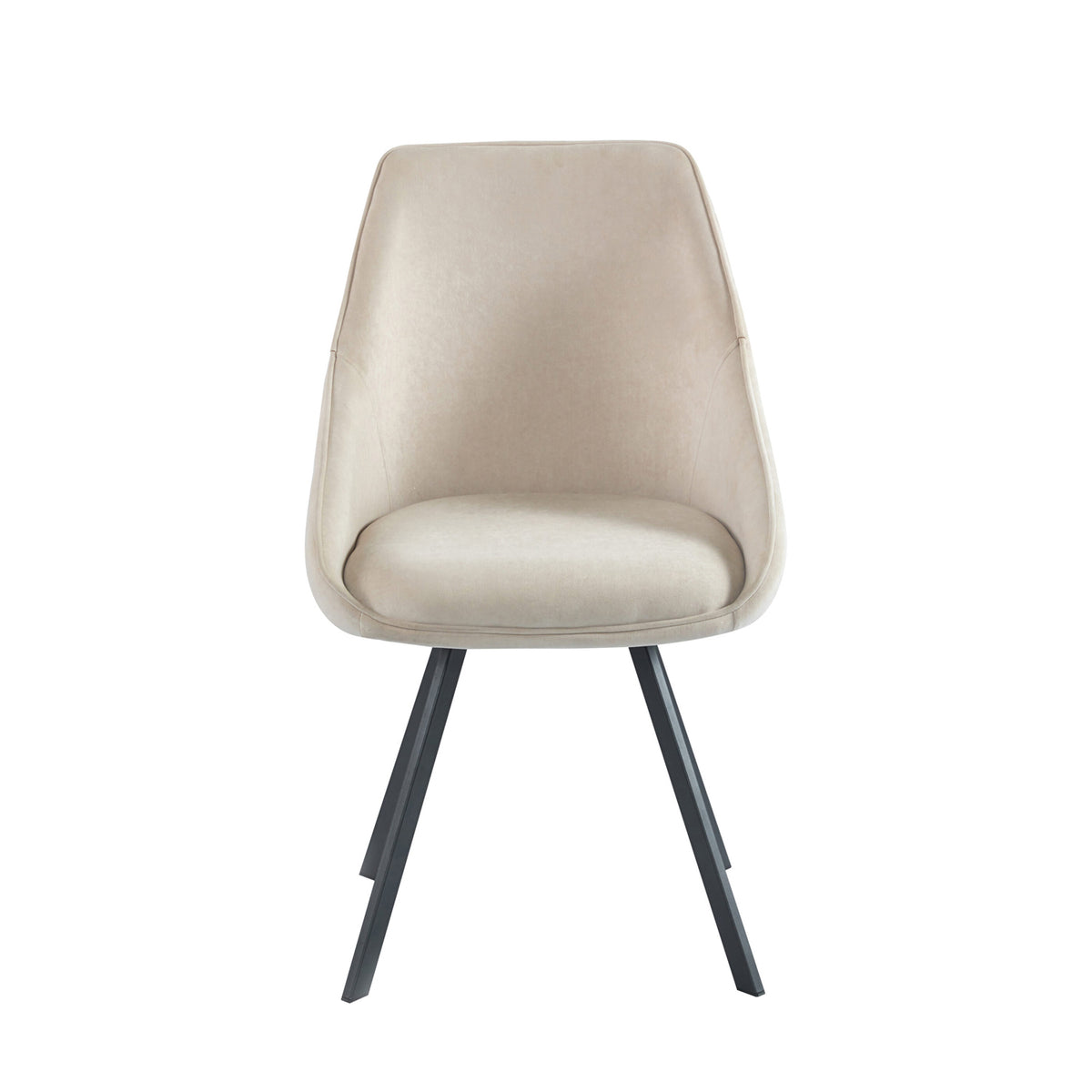 Twisty Eetkamerstoel - Beige Velvet - Draaibaar 180°