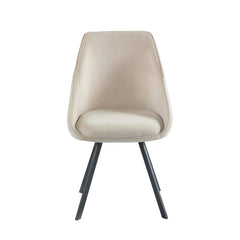 Twisty Eetkamerstoel - Beige Velvet - Draaibaar - 180°