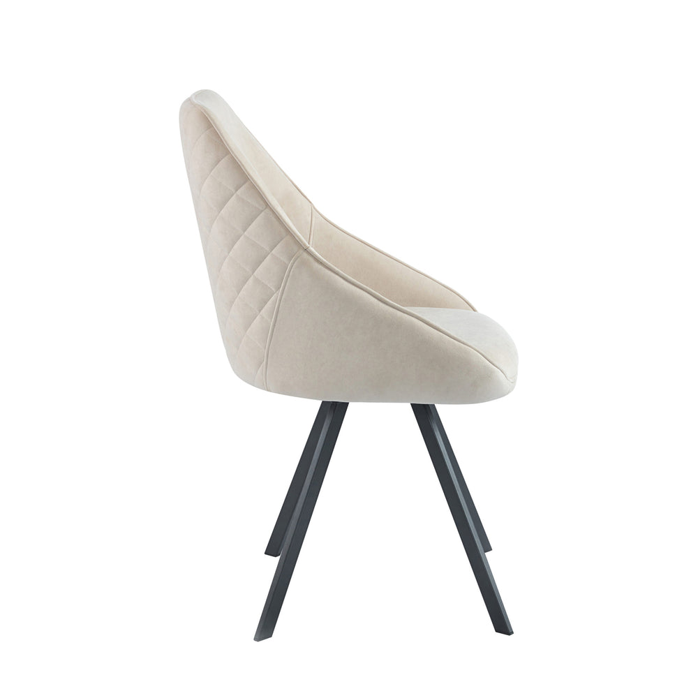 Twisty Eetkamerstoel - Beige Velvet - Draaibaar 180°