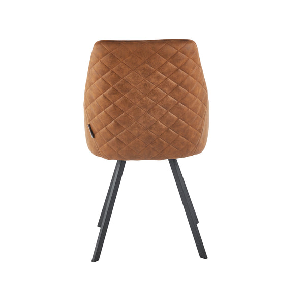 Twisty Eetkamerstoel - Cognac Microvezel - Draaibaar 180°