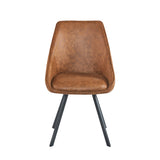 Twisty Eetkamerstoel - Cognac Microvezel - Draaibaar 180°