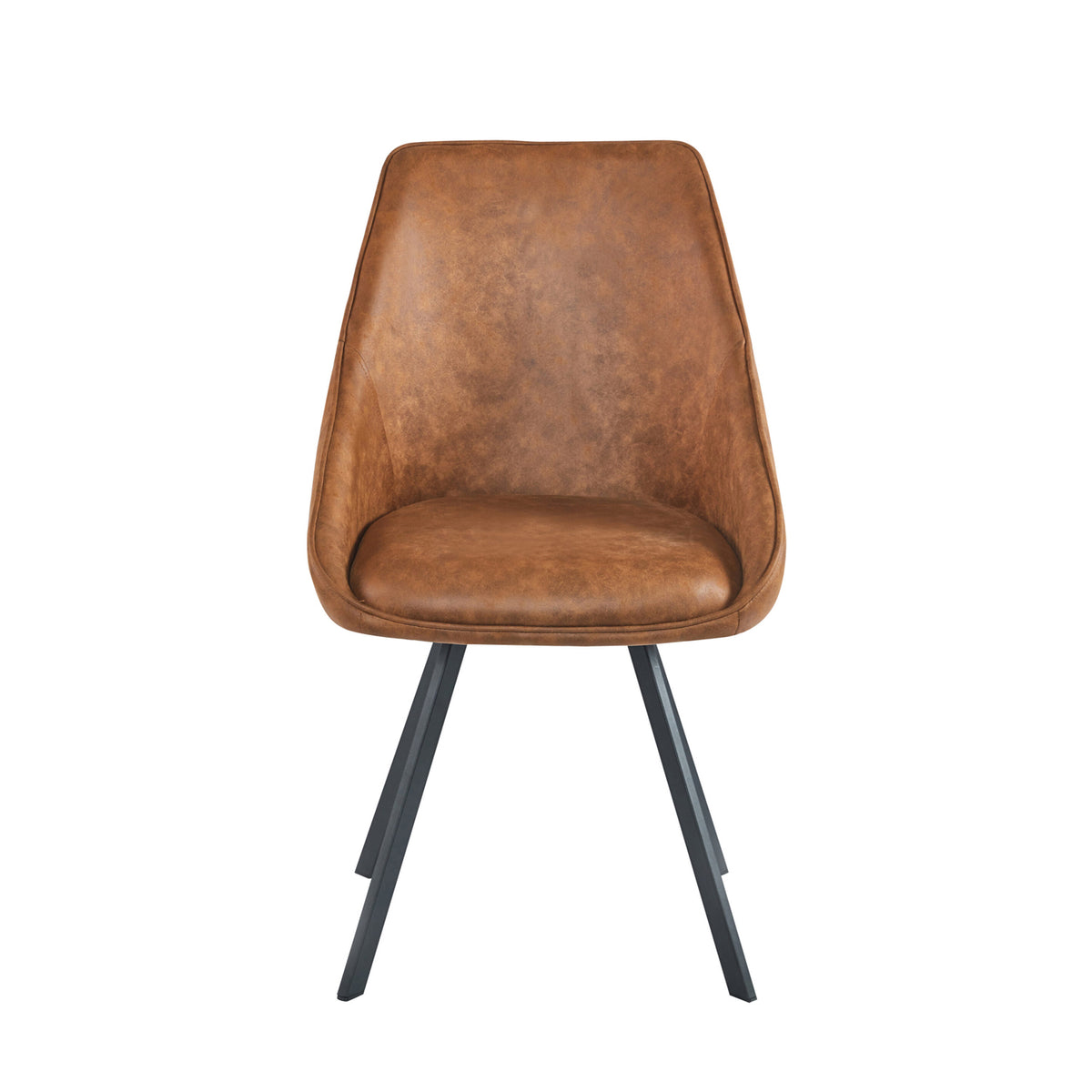 Twisty Eetkamerstoel - Cognac Microvezel - Draaibaar 180°