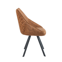Twisty Sedia Da Pranzo - Microfibra Cognac - Girevole - 180°