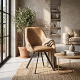 Twisty Eetkamerstoel - Beige Microvezel - Draaibaar 180°