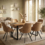 Twisty Eetkamerstoel - Beige Microvezel - Draaibaar 180°