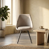 Twisty Eetkamerstoel - Beige Velvet - Draaibaar 180°