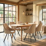 Twisty Eetkamerstoel - Beige Velvet - Draaibaar 180°