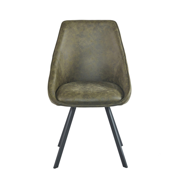 Chaise de salle à manger Twisty - Microfibre Verte - Pivotante 180°