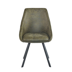 Twisty Sedia Da Pranzo - Microfibra Verde - Girevole - 180°