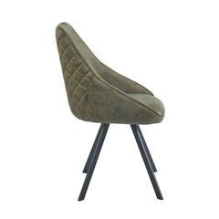 Twisty Sedia Da Pranzo - Microfibra Verde - Girevole - 180°