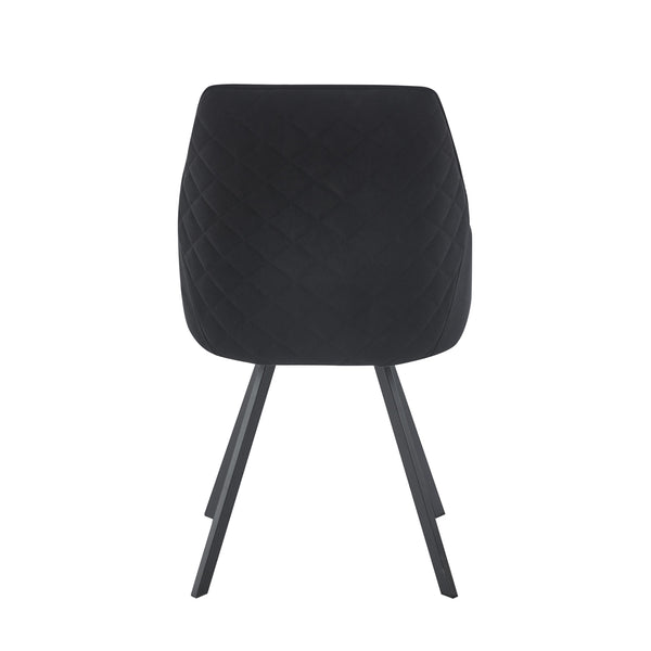 Chaise de salle à manger Twisty – Velours noir – Pivotante – 180°