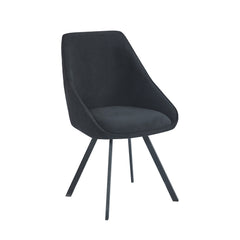 Twisty Eetkamerstoel - Zwart Velvet - Draaibaar - 180°