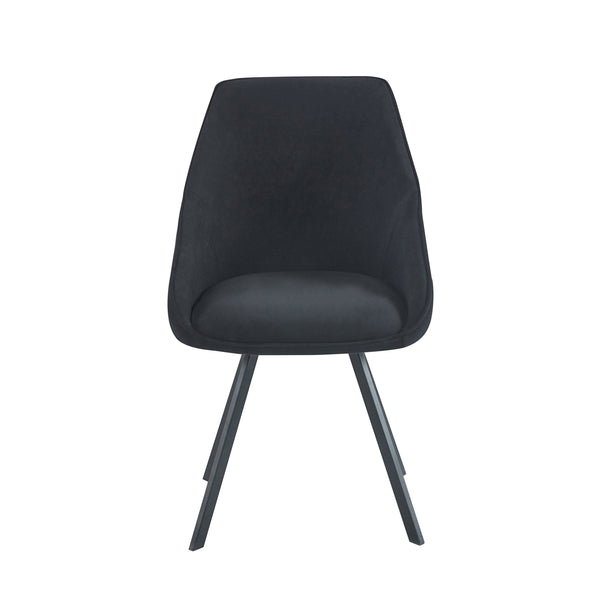 Twisty Sedia Da Pranzo - Velluto Nero - Girevole - 180°