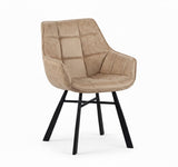 Lenny Eetkamerstoel - Beige Microfiber