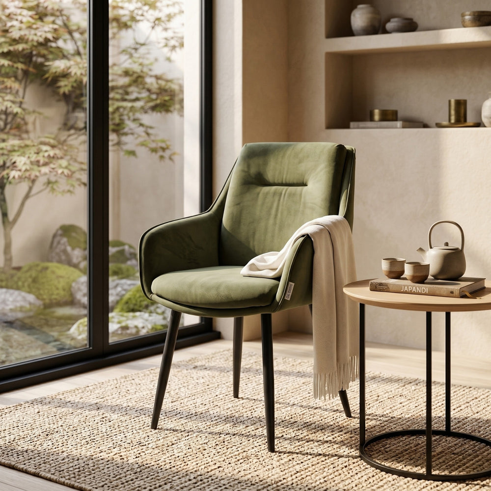 Chaise de salle à manger urbaine - Velours vert
