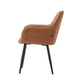 Veli Eetkamerstoel - Cognac Microfiber