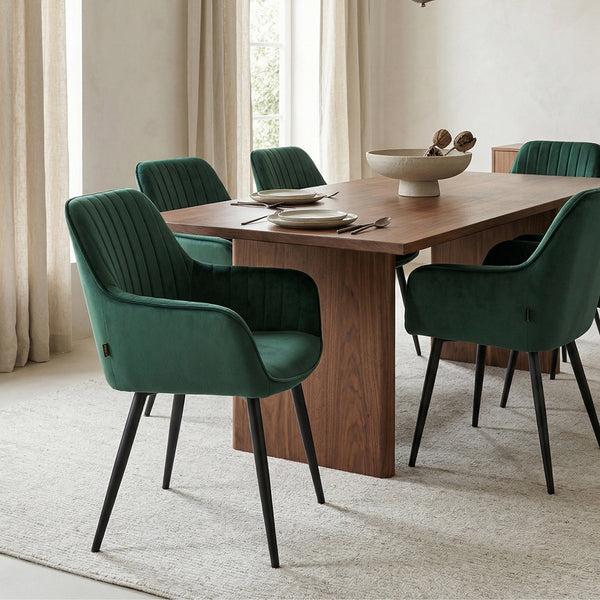 Chaise de salle à manger Veli - Velours vert