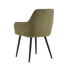 Chaise de salle à manger Veli - Velours Vert olive