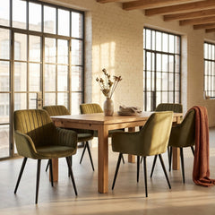 Veli Dining Chair - Olive Green Velvet