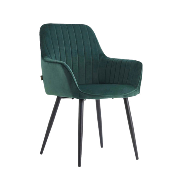 Chaise de salle à manger Veli - Velours vert