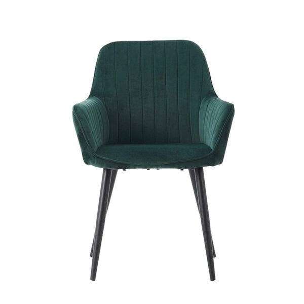 Chaise de salle à manger Veli - Velours vert