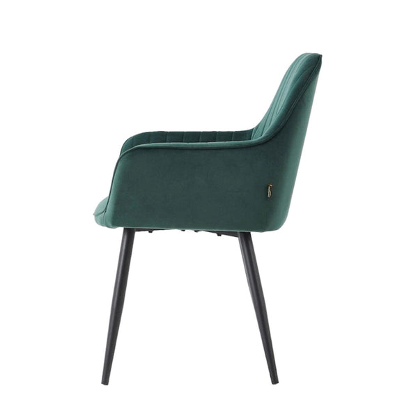 Chaise de salle à manger Veli - Velours vert