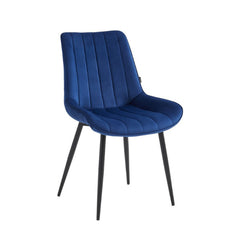 Chaise de salle à manger Verta - Velours bleu