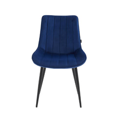 Chaise de salle à manger Verta - Velours bleu