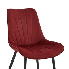 Chaise de Salle à Manger Verta - Bordeaux Velours