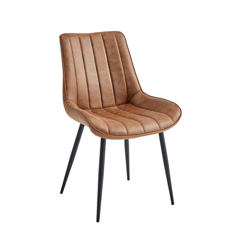 Verta Chaise de salle à manger - Microfibre cognac