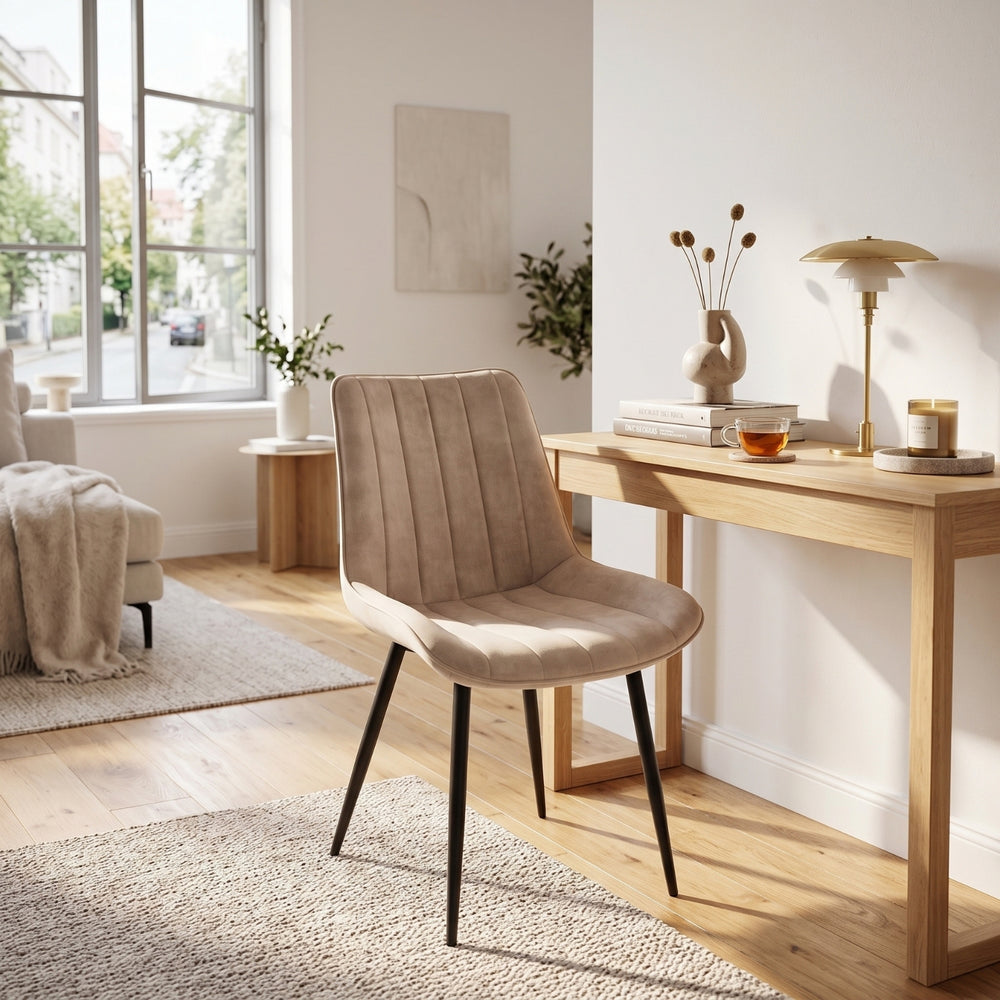Verta Eetkamerstoel - Beige Adore Velvet
