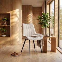 Verta Dining Chair - Beige Chenille