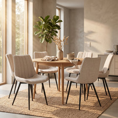 Verta Dining Chair - Beige Chenille
