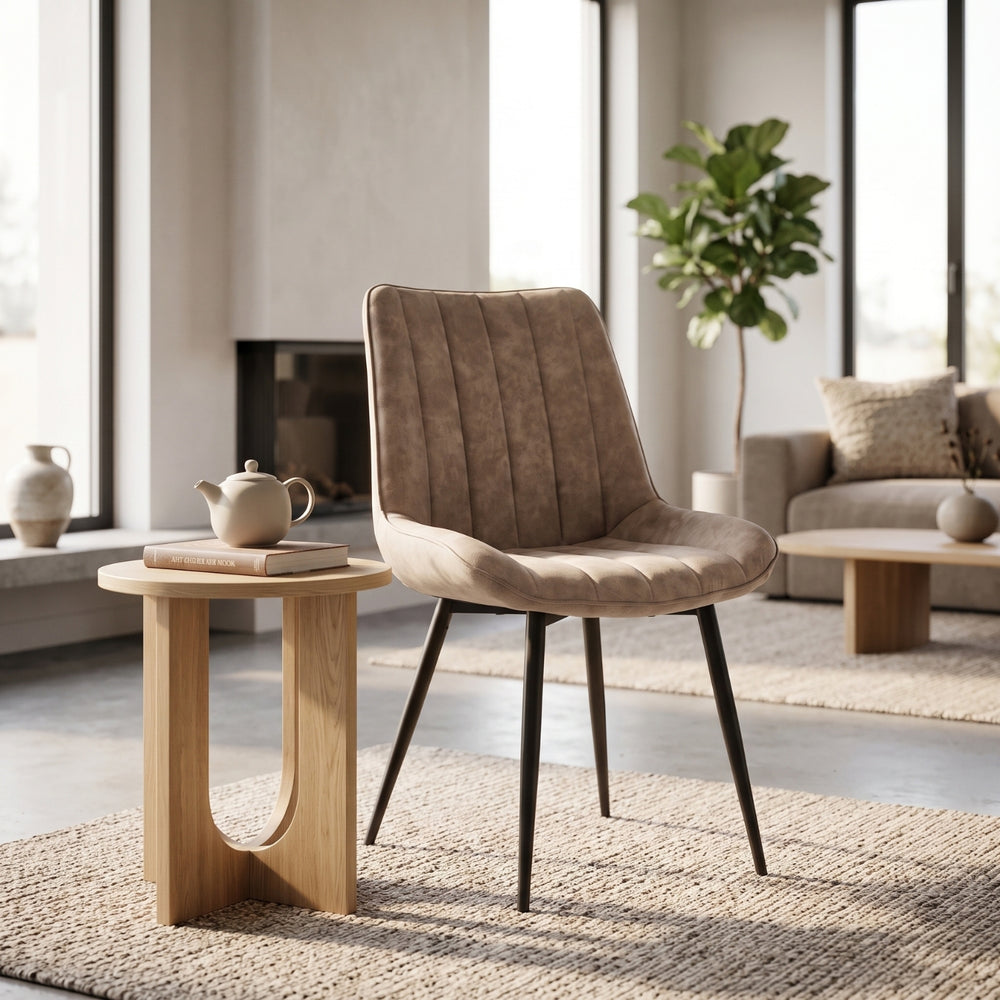 Verta Eetkamerstoel - Beige Microvezel