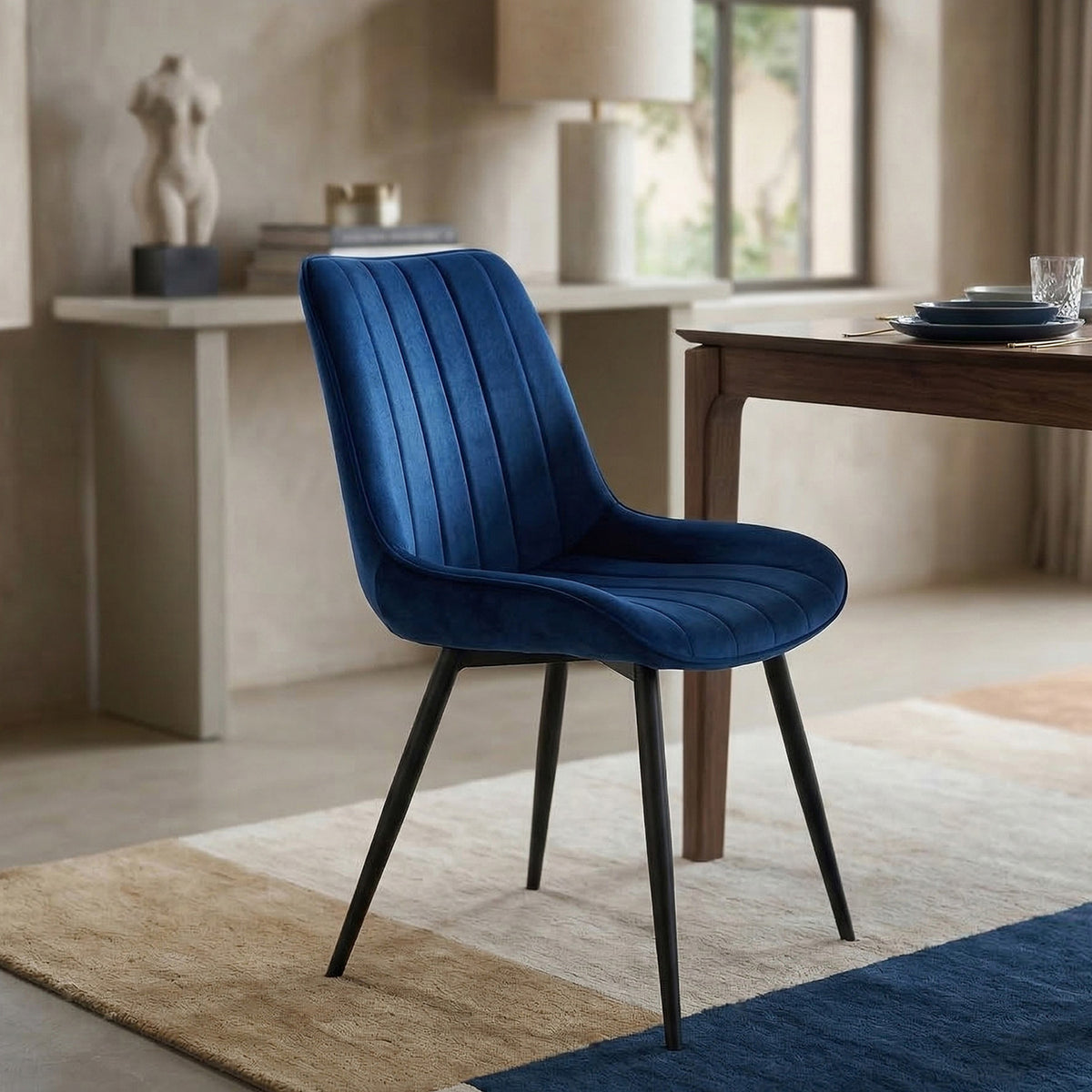 Verta Eetkamerstoel - Blauw Velvet