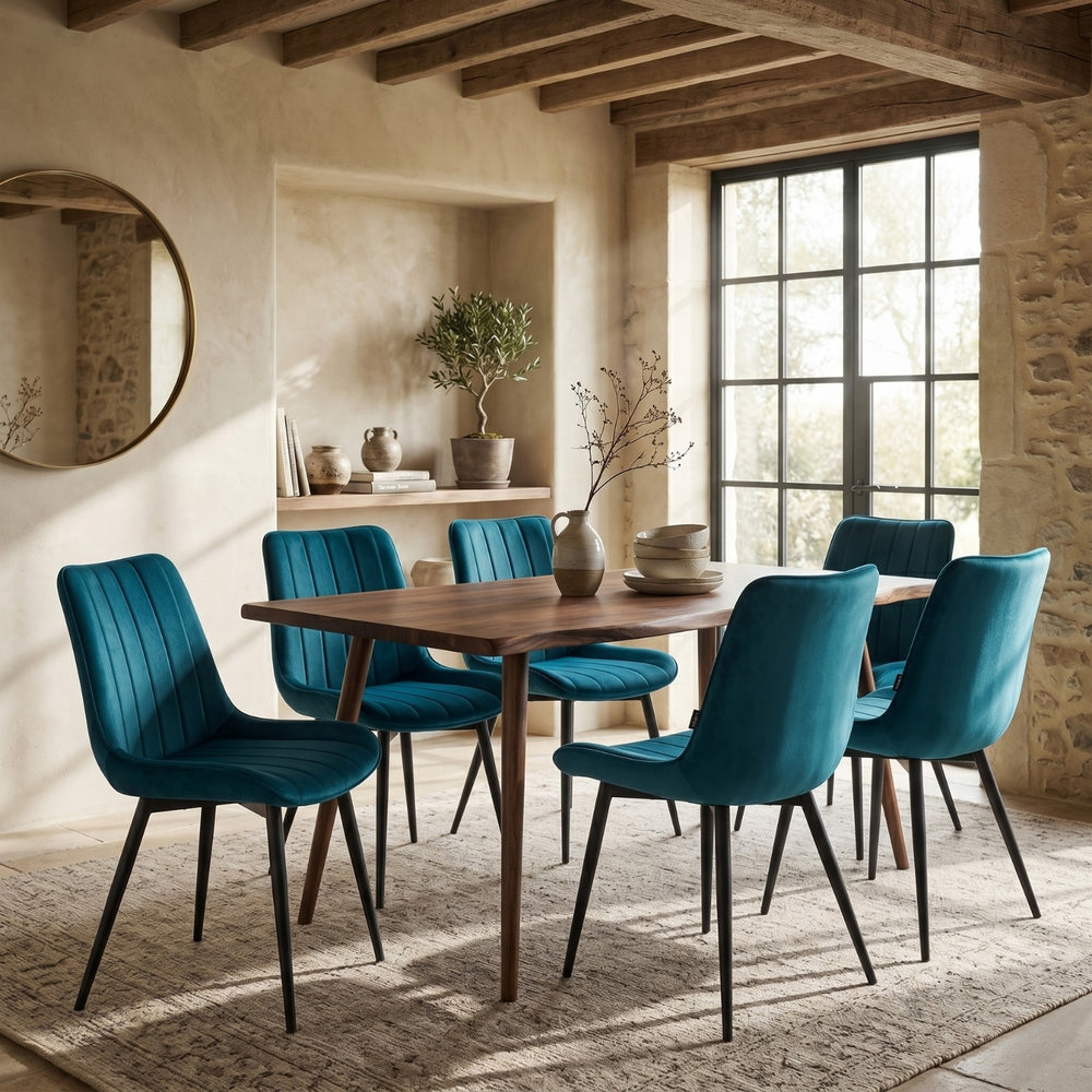 Verta Dining Chair - Petrol Velvet