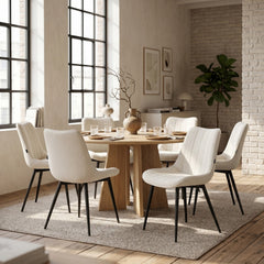 Verta Dining Chair - White Boucle