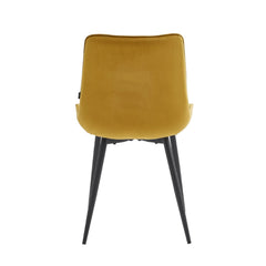 Verta Dining Chair - Ochre Yellow Velvet