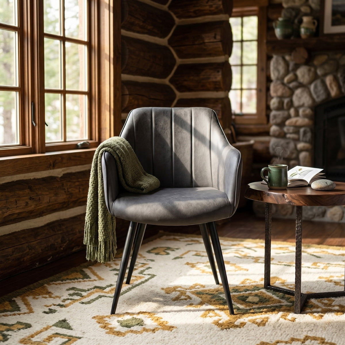 Chaise de salle à manger Verto - Microfibre anthracite