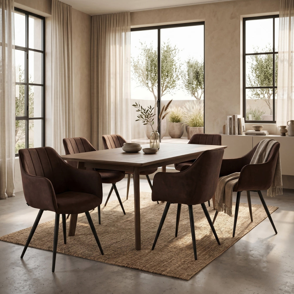 Chaise de salle à manger Verto - Microfibre Marron
