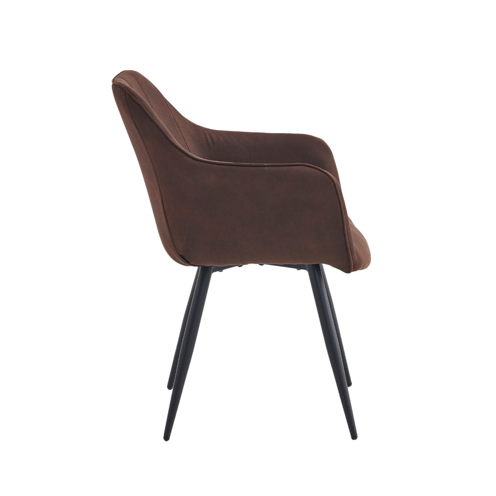 Chaise de salle à manger Verto - Microfibre Marron