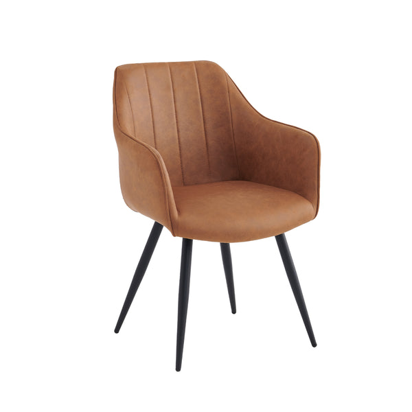 Verto Eetkamerstoel - Cognac Microfiber