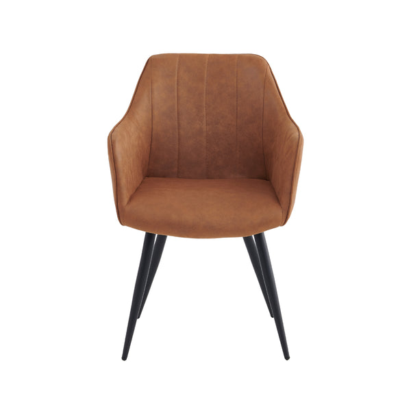 Verto Eetkamerstoel - Cognac Microfiber