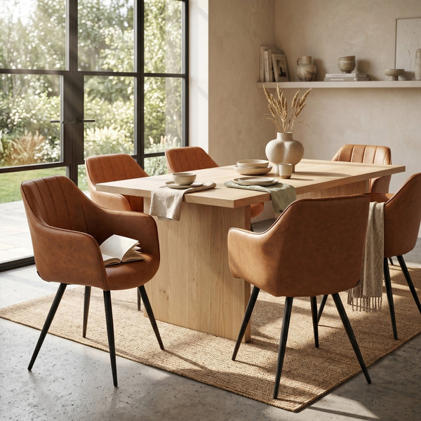 Verto Eetkamerstoel - Cognac Microfiber