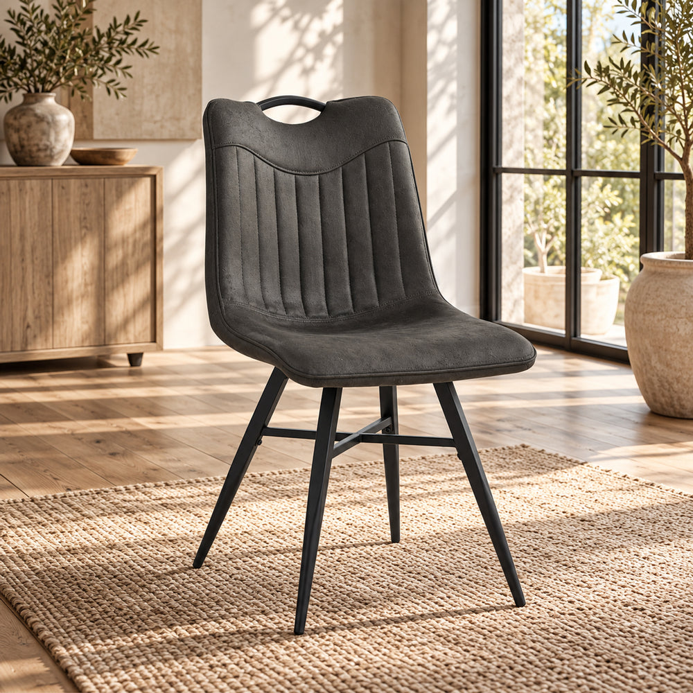 Verty Eetkamerstoel - Antraciet Microfiber