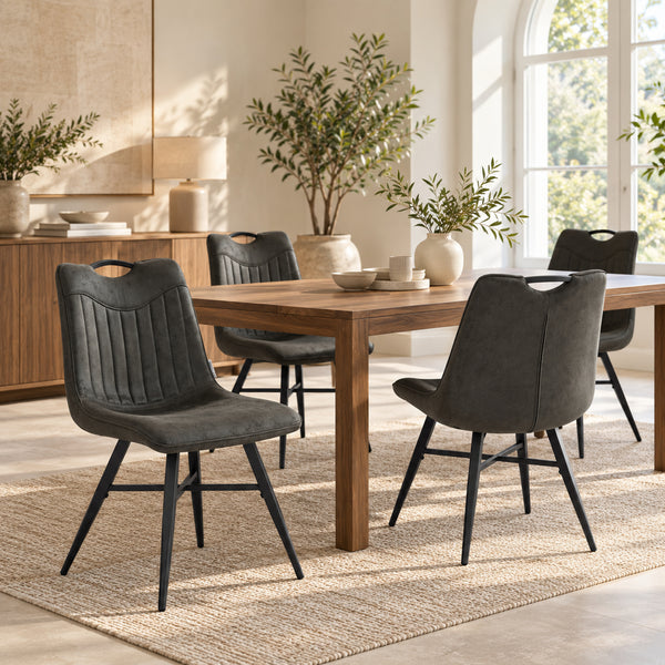 Verty Eetkamerstoel - Antraciet Microfiber