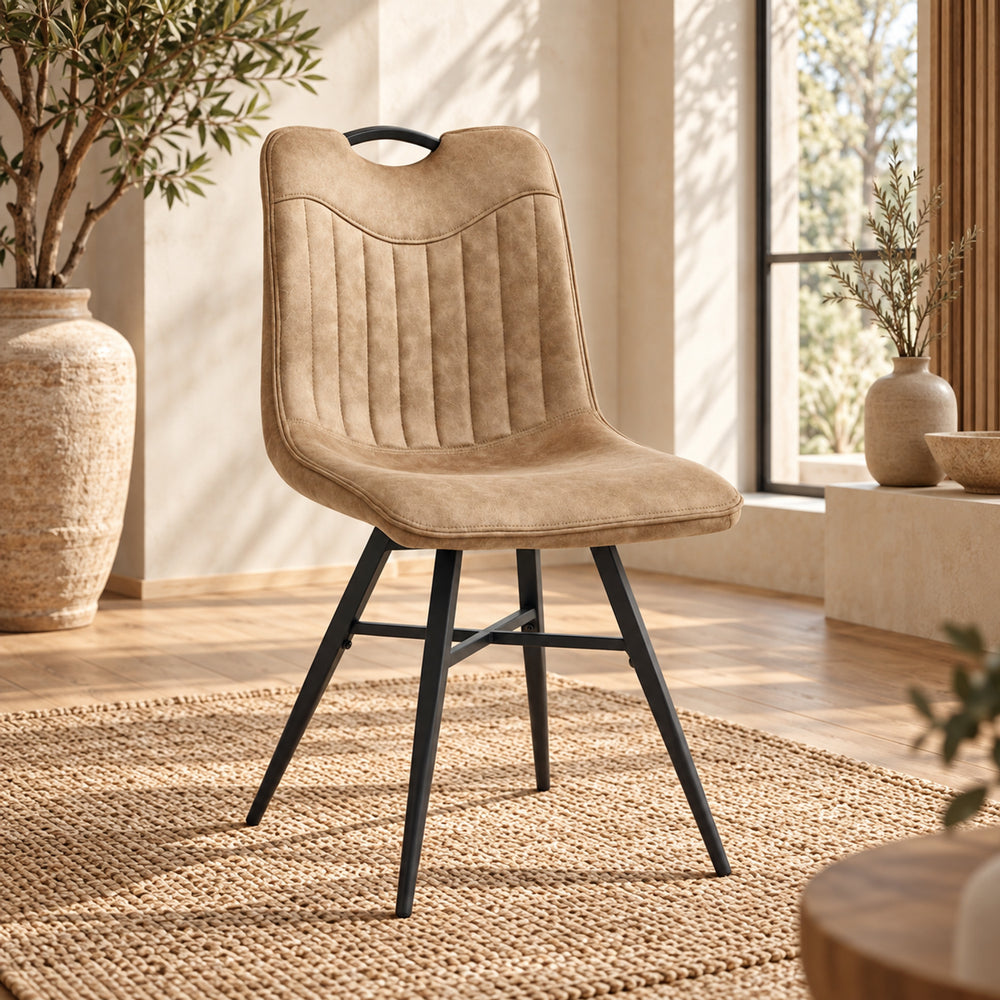 Verty Eetkamerstoel - Beige Microfiber