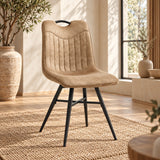 Verty Eetkamerstoel - Beige Microfiber