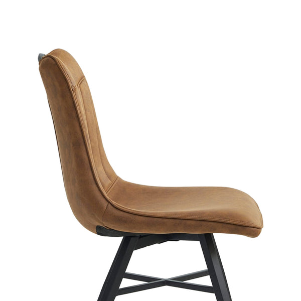 Verty Dining Chair - Cognac Microfiber