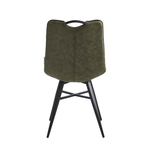 Chaise de salle à manger Verty - Microfibre verte